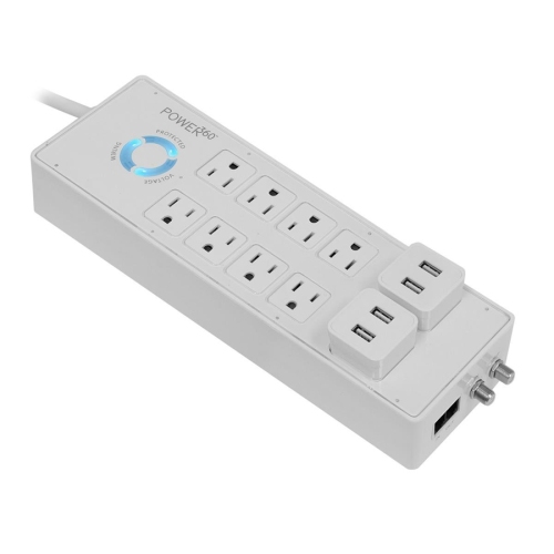 Panamax Power 360 P360-8 8-Outlet Power Strip 4 USB Charging Ports White
