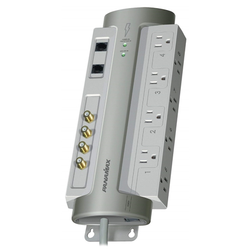Panamax PM8-AV PowerMax 8 AV Surge Protector 8 Outlets 1125 Joules Gray