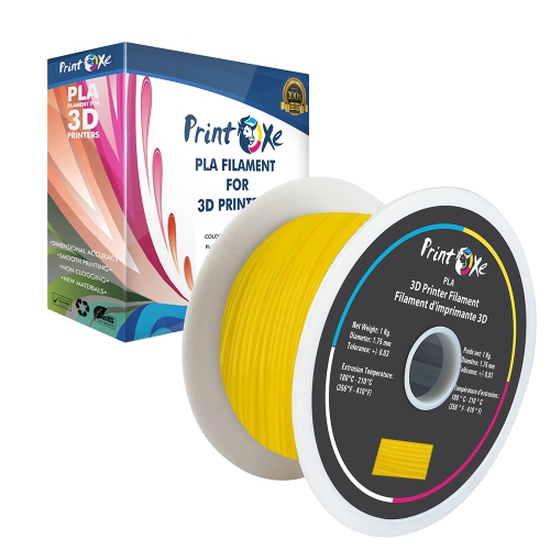 Filament jaune pour imprimante PLA PRINTOXE® 3D Filament 1,75-1Kg bobine précision dimensionnelle +/- marque 0,03 mm PRINTOXE®