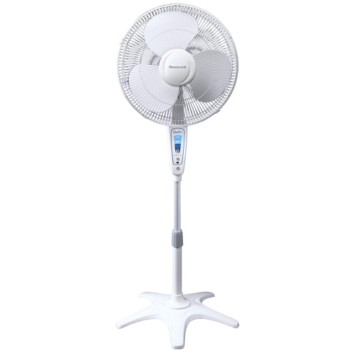 Honeywell HS1665CV1 QuietSet® 16" Whole Room Stand Fan, White, with Oscillation, Remote Control, and Easy-Touch Display