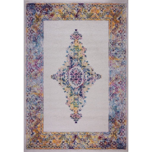 LA DOLE RUGS  Ladole Rugs Saba Traditional Border Area Rug In Cream Multicolor, 8X11