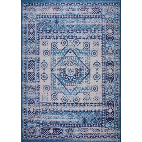 Ladole Rugs Zosia Traditional Diamond Design Area Rug in Blue, 8x11
