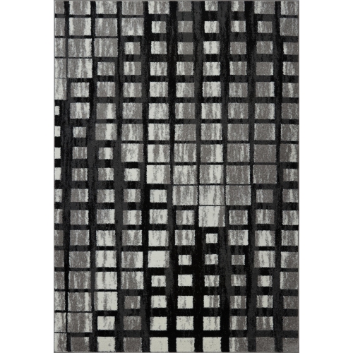 Ladole Rugs Smooth Mat Rug in Geometric Pattern in Grey, 2' x 3'3"