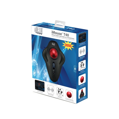 Adesso iMouse T40 4800 DPI Wireless Optical Mouse - Black -