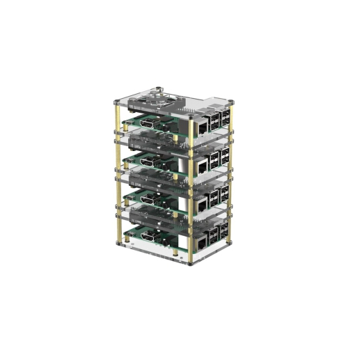 Micro Connectors 4 Layer Stackable Acrylic Raspberry Pi 3 Case for Model B B+ Enclosure with Fan and Heatsinks