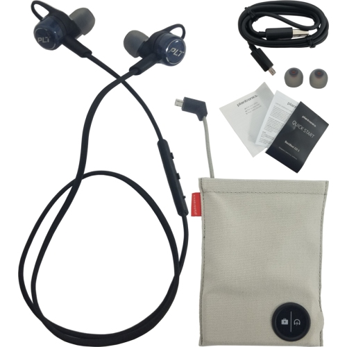 Plantronics Backbeat Go 3 Neckband Wireless Headphones + Charge Case Cobalt Black - Certified Refurbished