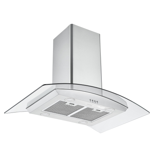 Ancona 36" Island Glass Range Hood in Stainless Steel