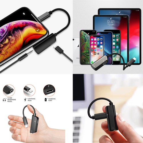 Pisen Lightning to 3.5mm Aux Jack Audio Cable Adapter Wire Connector Charger