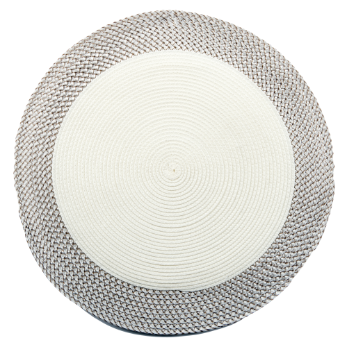 VINYL ROUND PLACEMAT WITH BORDER(SET OF 12)
