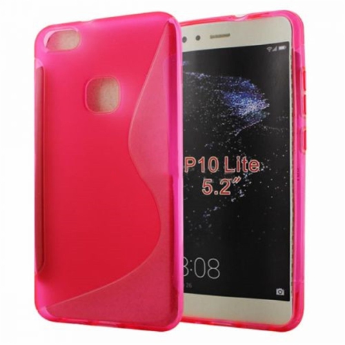 Étui Coque de protection arrière ultra fin et souple en silicone TPU Jelly pour Huawei P10 Lite, rose vif