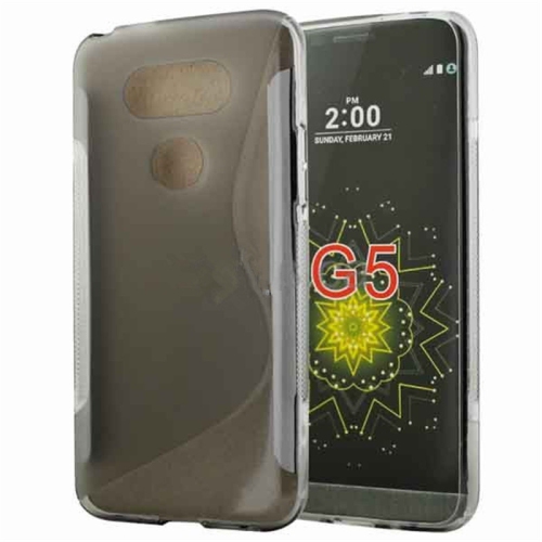 Coque arrière ultra fine en silicone TPU Jelly Bumper pour LG G5, fumée
