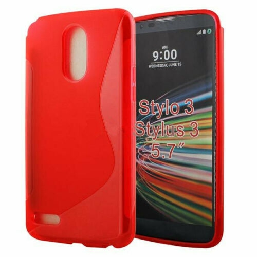 【CSmart】 Ultra Thin Soft TPU Silicone Jelly Bumper Back Cover Case for LG Stylo 3 / Stylo 3 Plus, Red