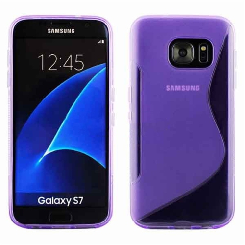 Étui Coque de protection arrière ultra fin et souple en silicone TPU Jelly pour Samsung Galaxy S7, violet