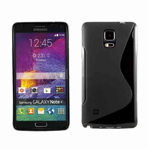 CSMART  【】 Ultra Thin Soft Tpu Silicone Jelly Bumper Back Cover Case for Samsung Note 4 In Black