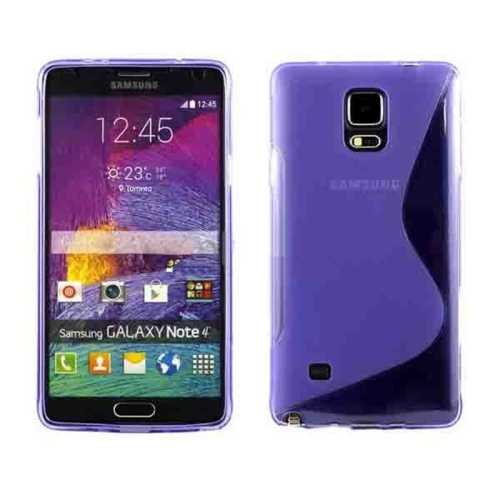 Étui Coque de protection arrière ultra fin et souple en silicone TPU Jelly pour Samsung Note 4, violet