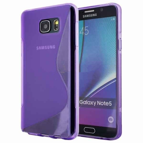 Étui Coque de protection arrière ultra fin et souple en silicone TPU Jelly pour Samsung Note 5, violet