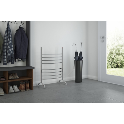 Ancona Imperia OBT 3 in 1, 8-Bar Towel Warmer with Integrated On-Board Timer in Polished Stainless Steel