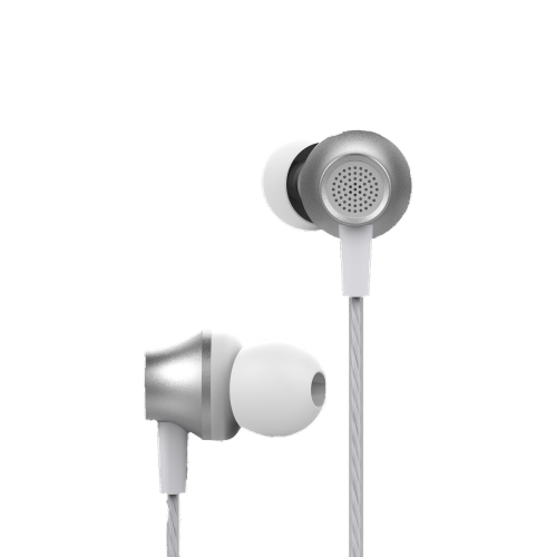 Devia Metal In-ear Wired Earphone with Remote and Mic, Silver