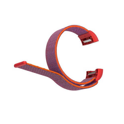 StrapsCo Woven Nylon Watch Band Strap for Fitbit Charge 2 - Red & Grey