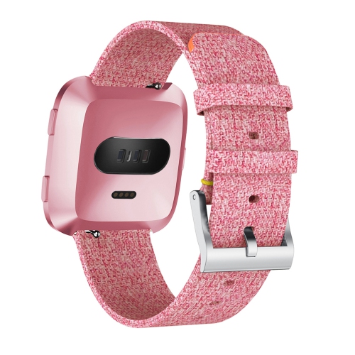 StrapsCo Canvas Watch Band Strap for Fitbit Versa - Pink