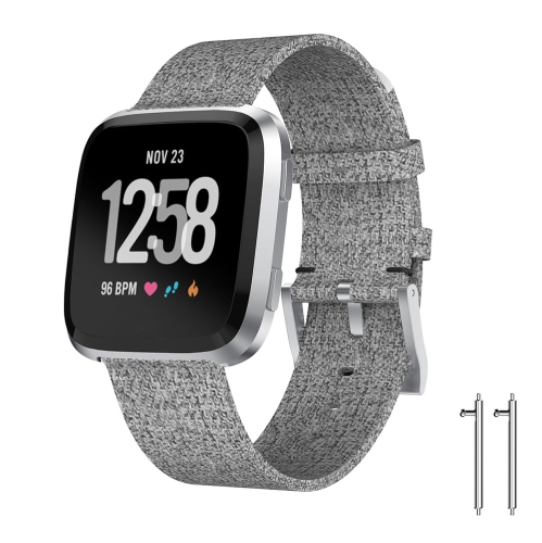 StrapsCo Canvas Watch Band Strap for Fitbit Versa - Grey