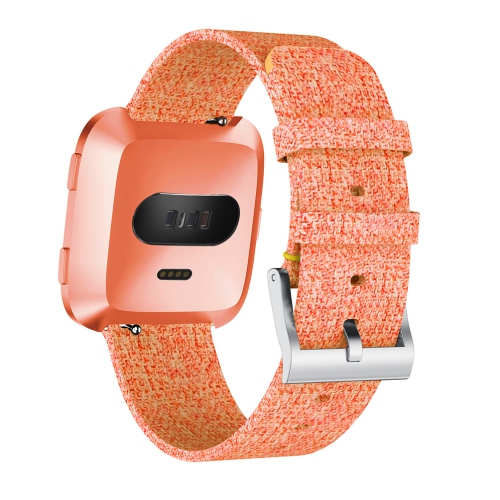 StrapsCo Canvas Watch Band Strap for Fitbit Versa - Flamingo Pink