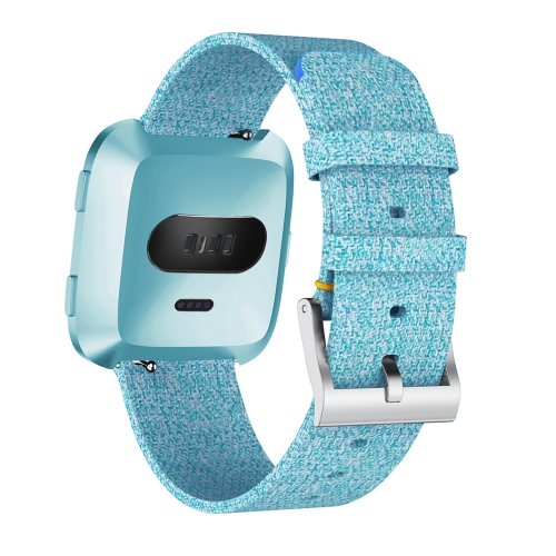 StrapsCo Canvas Watch Band Strap for Fitbit Versa - Blue