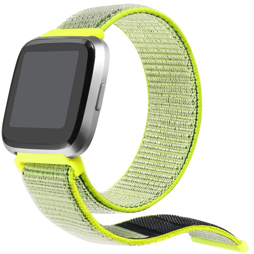 StrapsCo Woven Nylon Watch Band Strap for Fitbit Versa - Lime Green