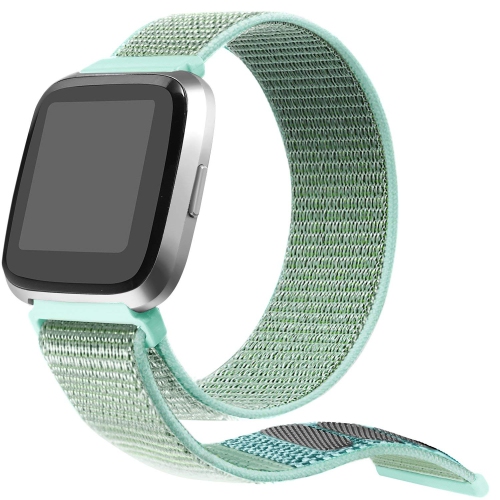 STRAPSCO  Woven Nylon Watch Band Strap for Fitbit Versa - Olive & Grey In Green