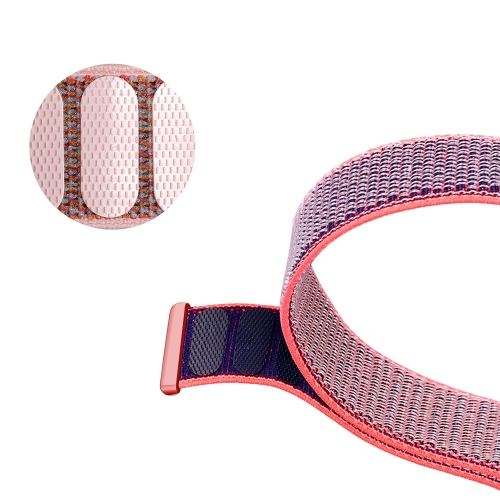 StrapsCo Woven Nylon Watch Band Strap for Fitbit Versa - Neon Pink & Grey