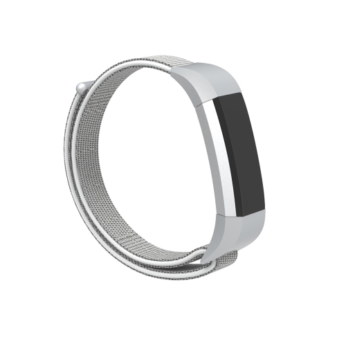 StrapsCo Woven Nylon Watch Band Strap for Fitbit Alta & Alta HR - White & Grey