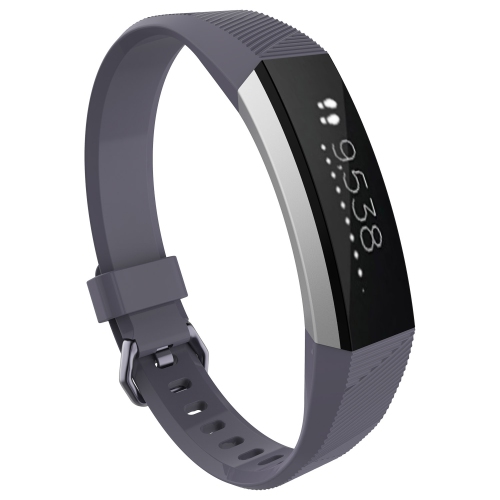 StrapsCo Silicone Rubber Watch Band Strap for Fitbit Alta & Alta HR - Short-Medium - Grey