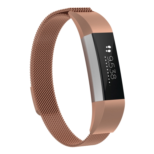 StrapsCo Stainless Steel Milanese Mesh Watch Band Strap for Fitbit Ace - Rose Gold
