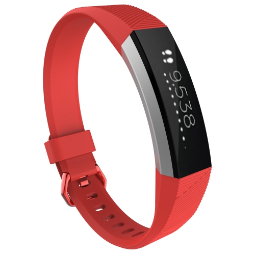 StrapsCo Silicone Rubber Watch Band Strap for Fitbit Alta & Alta HR - Short-Medium - Red