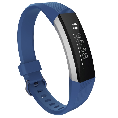 StrapsCo Silicone Rubber Watch Band Strap for Fitbit Alta & Alta HR - Medium-Long - Dark Blue