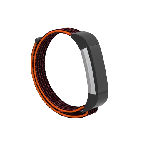 StrapsCo Woven Nylon Watch Band Strap for Fitbit Alta & Alta HR - Black & Red