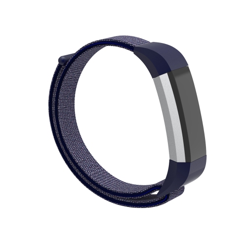 StrapsCo Woven Nylon Watch Band Strap for Fitbit Alta & Alta HR - Navy Blue & Grey