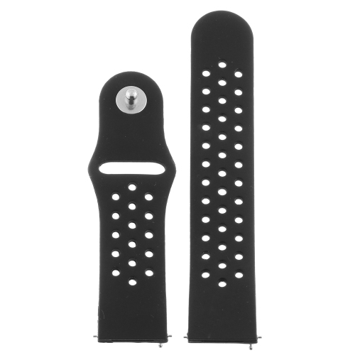 STRAPSCO  Perforated Silicone Rubber Watch Band - Quick Release Strap for Fitbit Versa - Medium-Long - In Black