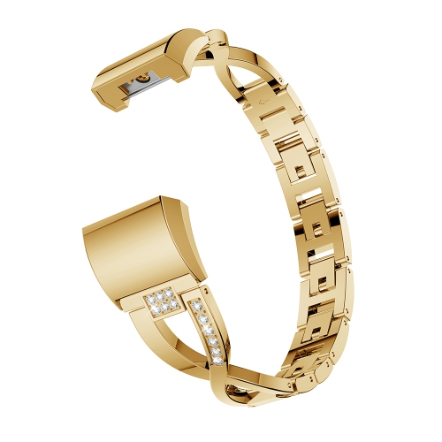 StrapsCo Alloy Watch Bracelet Band Strap with Rhinestones for Fitbit Charge 2