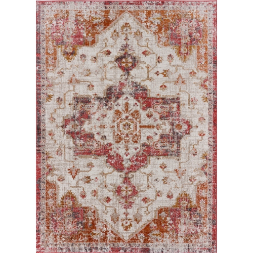 Cream Red Ottoman Terra Antique Area Rug Soft Carpet For Living Room 5x7 Size 5'3" x 7'3"