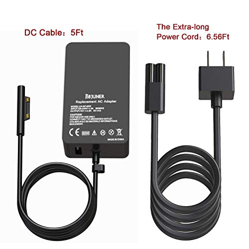 Surface Charger 65W 15V 4A Power Supply Compatible for Surface Book, Surface Laptop, Surface Pro, Pro 4, Pro 3 with 2M