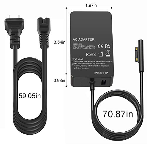 65W Surface Pro Surface Laptop Charger,65W 15V 4A Power Supply for Surface Pro 6,5,4, 3 Surface Laptop 2 Surface Pro