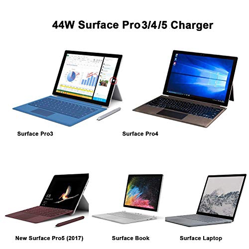 Surface Pro Surface Laptop Charger, 44W 15V 2.58A Power Supply Compatible Microsoft Surface Pro 6 Pro 4 Pro 3 Surface Laptop