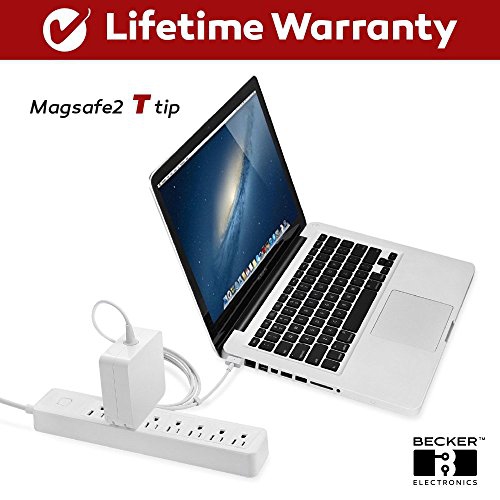 Becker TM MacBook Pro Charger, 60w Power Adapter MagSafe 2 Style Connector - Superior Heat Control -