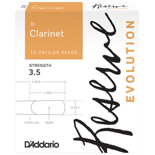 D'Addario Reserve Evolution Bb Clarinet Reeds - #3-1/2, 10 Box