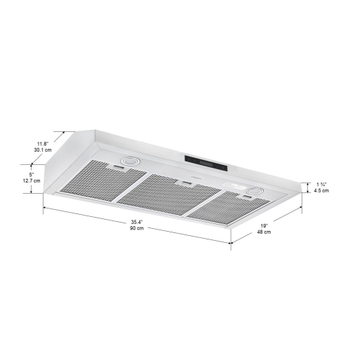 Ancona Slim SE2M 36" Under Cabinet Range Hood in Stainless Steel