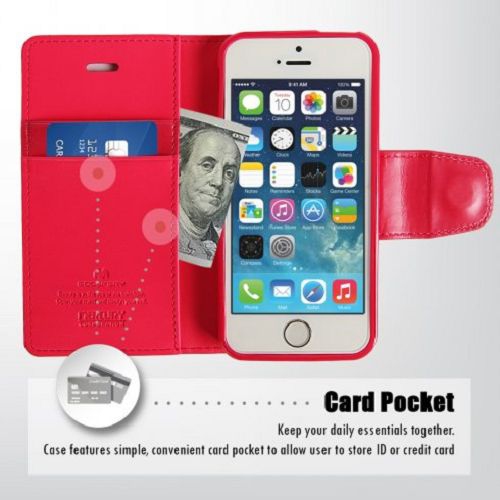 Coque Diary Sonata pour Goospery pour iPhone 5 / s / SE, rose vif