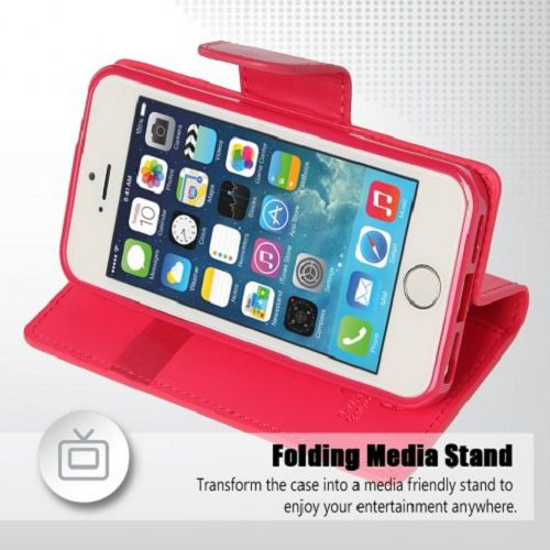 Coque Diary Sonata pour Goospery pour iPhone 5 / s / SE, rose vif