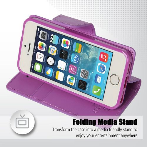 Iphone 5 / s / SE - Étui agenda pour sonate Goospery, violet