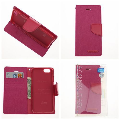 Étui pour journal en toile Goospery, rose, iPhone 5 / s / SE